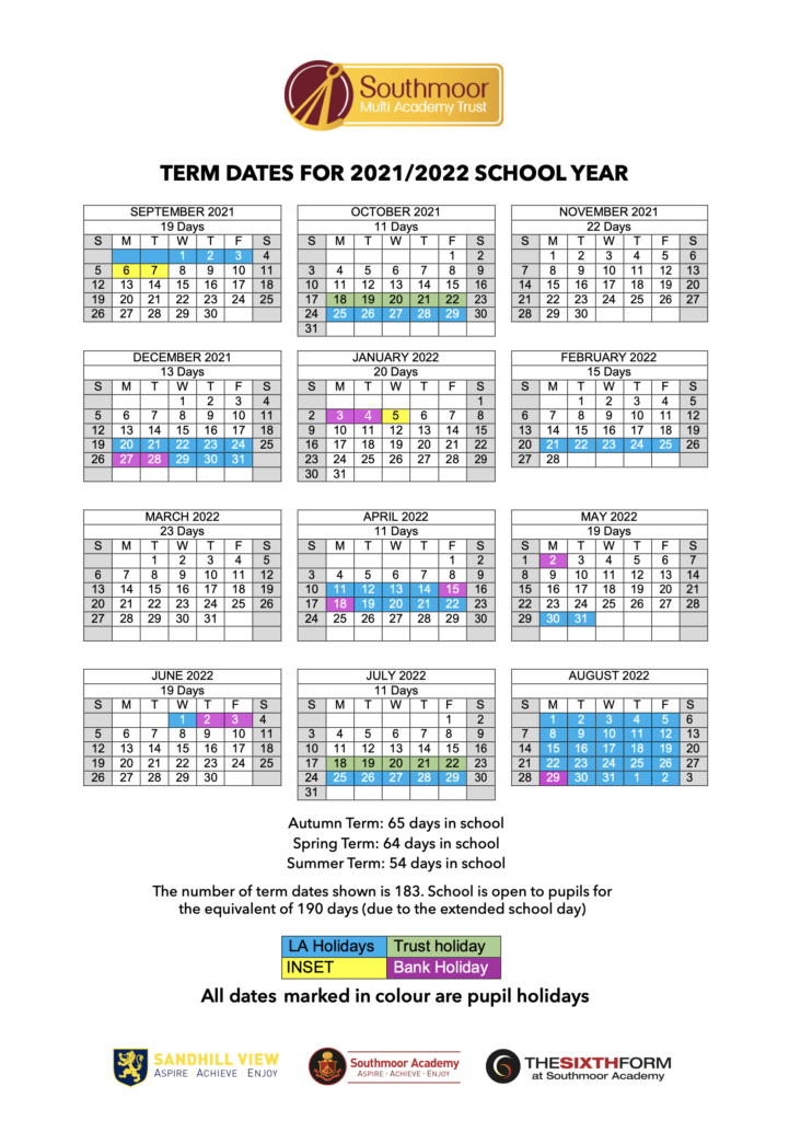 Sandhill View Academy » Term Times & Holidays