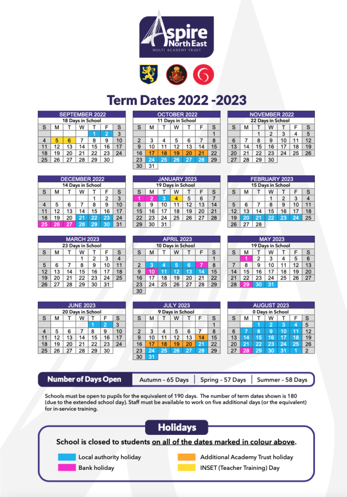 Sandhill View Academy » School Calendar